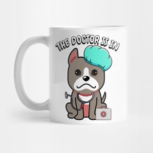 Cute grey dog is a doctor Mug